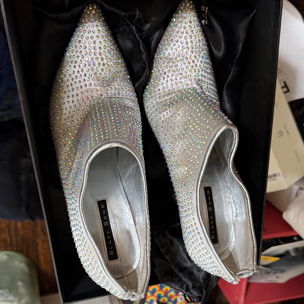 Dune London Silver Studded Heels - Picture 13 of 16